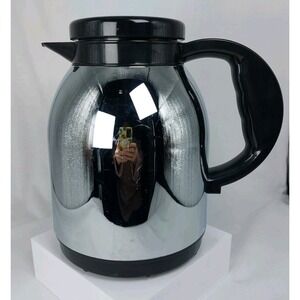 COFFEE POT REPLACEMENT Thermal Carafe Chrome 10–12 Cup Brew & Pour Lid‎